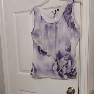 Milano Purple and White Floral Blouse